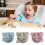 Kids wheat straw divided plate set with spoon and fork bear 5