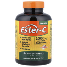 American Health, Ester-C s Citrónovými Bioflavonoidmi, 180 Vegetariánnych Tabletiek