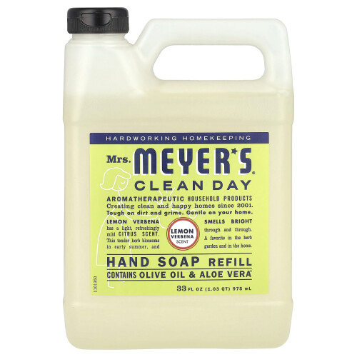 Mrs. Meyers Clean Day, Σαμπουάν Χεριών Αναπλήρωση, Λεμόνι Βερβένια, 33 fl oz (975 ml)