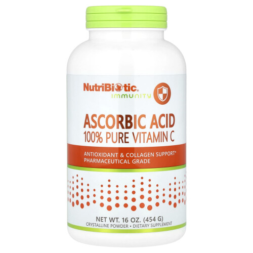 NutriBiotic, Ανοσία, Ασκόρβικος Οξύ, 100% Καθαρό Βιταμίνη C, Κρυσταλλική Πούδρα, 16 oz (454 g)