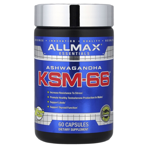ΟΛΛΜΑΞ, Ασβάνγκα, KSM-66, 600 mg, 60 Βοτανικά Caps (300 mg ανά Capsule)