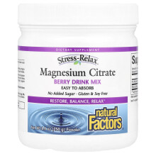 Natural Factors, Stressz-Relax, Magnézium-citrát, Bogyós italkeverék, 8,8 oz (250 g)