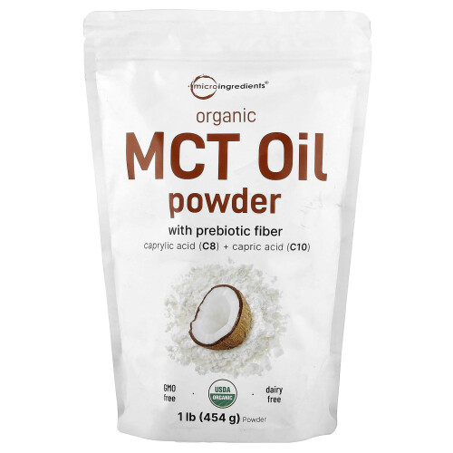 Micro Ingredients, Οργανική MCT Λιπαρά Πώδη Με Προβιοτικό Φυλλο, 1 lb (454 g)