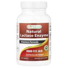 Best Naturals, Naturlig Laktase Enzym, 9.000 FCC ALU, 180 Tabletter