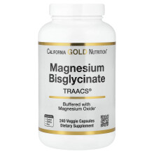 California Gold Nutrition, Magnesio Bisglicinato, Formulato con TRAACS, 200 mg, 240 Capsule vegetali (100 mg per Capsula)