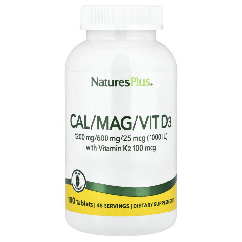 NaturesPlus Κάλιο Μαγνήσιο Βιταμίνη D3 με Βιταμίνη K2, 180 Φύλλα