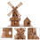 4Sets Stem Windmühlen Bambus DIY Experiment Oberfläche Khaki 11