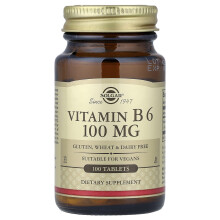Solgar, Witamina B6, 100 mg, 100 Tabletek