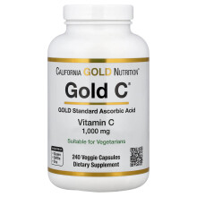 California Gold Nutrition, Gold C, USP stupeň vitamín C, 1,000 mg, 240 Veggie kapsúľ
