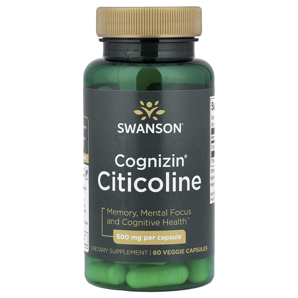 Swanson , Cognizin Citicoline, 500 Mg, 60 Veggie Capsules