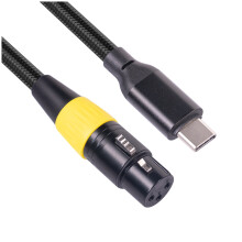 USB C para XLR Cabo FêMea Tipo C Macho para 3 Pinos XLR FêMea Conector de Cabo de Microfone Cabo de Dados de ÁUdio de Computador 3 Metros