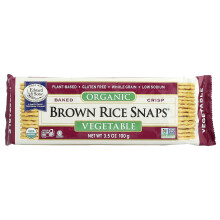 Edward & Sons, Ægte Baked Crisp Brun Ris Snaps, Grøntsager, 3,5 oz (100 g)