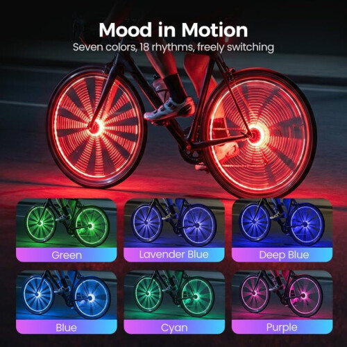 LED-cykelnavlampor – 7 färger, USB-laddningsbara 2