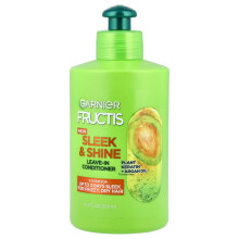 Garnier, Fructis, Sleek & Shine, Intensely Smooth Leave-In Conditioning Cream, Frizzy, Dry, Unmanageable Hair, 10.2 fl oz (300 ml)