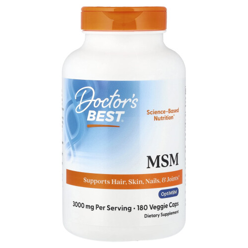 Doctor's Best, MSM con OptiMSM, 1,000 mg, 180 Veggie Caps