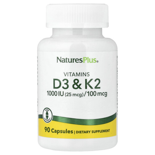 NaturesPlus, Vitamina D3 & K2, 90 Capsule