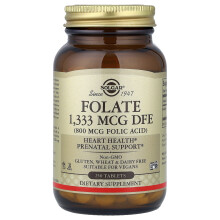 Solgar, Folate, 1.333 mcg DFE, 250 Comprimati