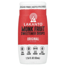 Lakanto, Gotas de Edulcorante de Monkfruit, Original, 1.76 fl oz (52 ml)