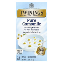 Twinings, Bylinný čaj, Čistý Kamomil, Bez kofeinu, 25 čajových pytlíků, 1,32 oz (37 g)