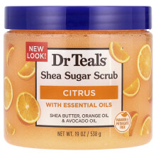 Dr. Teal's, Scrub di Zucchero di Shea, Citrus, 19 oz (538 g)