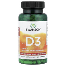 Swanson, Vitamin D3, Höhere Potenz, 2.000 IU (50 mcg), 250 Kapseln