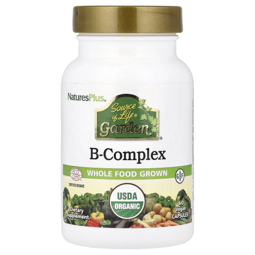 NaturesPlus, Source of Life Garden, Οργανικό Β-Συμπλέγματα, 60 Βεγανικά Φιάλες