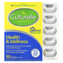 Culturelle, Probiotici, Salute e Benessere, 15 Miliardi di CFU, 50 Capsule Una Volta al Giorno Vegetariana