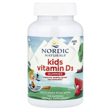 Nordic Naturals, Gyermek Vitamin D3 Gumi, 3+ Év, Vild Watermelon Splash, 400 IU, 120 Gumi