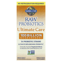 Garden of Life, Probiotici RAW Ultimate Care, 30 Capsule vegetariane