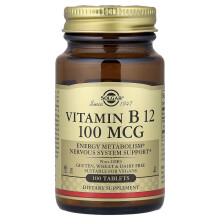 Solgar, Witamina B12, 100 mcg, 100 Tabletek