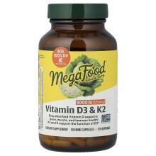 MegaFood, Vitamin D3, 125 mcg (5,000 IU), 120 Kapszula