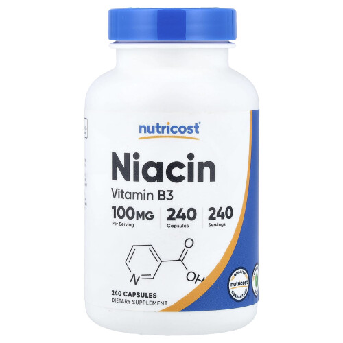 Nutricost, Niacină, 100 mg, 240 Capsule