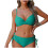 Ensemble bikini deux pièces dos nu uni pour femme 2