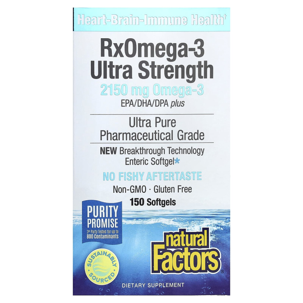 Natural Factors , Rxomega-3 Ultra Strength, 150 Softgels (1,075 Mg Per Softgel)