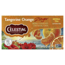 Celestial Seasonings, Tè erboristico, Zinger di arancia tangerina, Senza caffeina, 20 Bustine di tè, 1.7 oz (47 g)