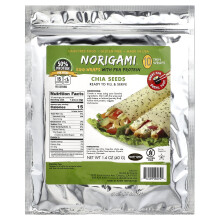 Norigami, Eiwraps met Pea-eiwit, Chiazaad, 10 Dunne Wraps, 1,4 oz (40 g)