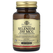 Solgar, Selenio, Senza Lievito, 200 mcg, 100 Comprimati