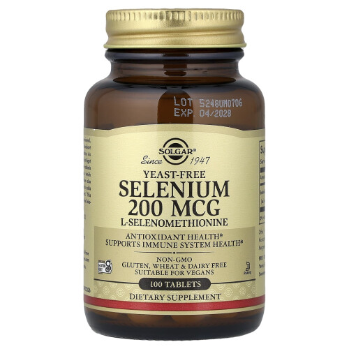 Solgar Solgar, Selenium, Yeast-Free, 200 mcg, 100 Tablets
