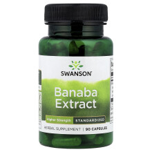 Swanson, Banaba Ekstrakt, Høj Potens, Standardiseret, 90 Kapsler