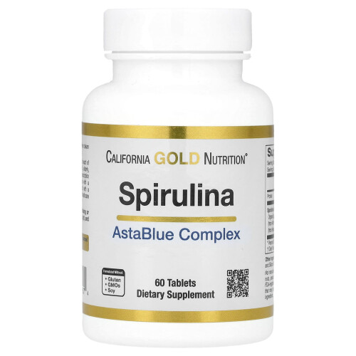 Καλιφόρνια Gold Nutrition, Σπυρολάκηθρο AstaBlue Σύμπλεγμα, 60 Πλαστικά