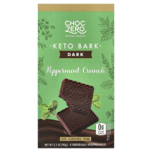 ChocZero, Keto-Bark, Dunkles Schokoladen, Pfefferminz Crunch, 8 Mini-Bars, 3,2 oz (90 g)