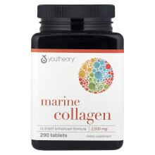 Colagen marin, Youtheory, 2,500 mg, 290 Tablete (500 mg pe Tablete)