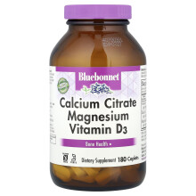 Bluebonnet Nutrition, Citrat de Calciu, Magneziu, Vitamina D3, 180 Caplet