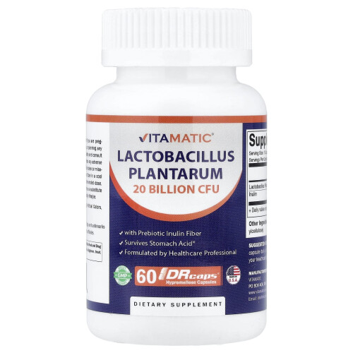Vitamatic, Lactobacillus Plantarum, 60 DRcaps Υπρόμελλο ΚΑΠΣΟΥΛΕΣ