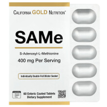 Lake Avenue Nutrition, SAMe ( Disulfat tosylat), 400 mg, 60 tabletek z wewnętrzną warstwą ochronną