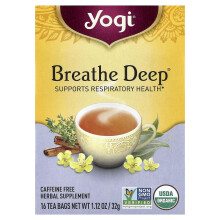 Yogi Tea, Breathe Deep, Koffievrij, 16 Thee Zakjes, 1.12 oz (32 g)