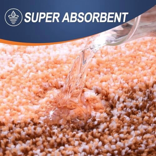 Mikrofiber badeværelsestæppe 91x61 cm orange med TP-gummi 2