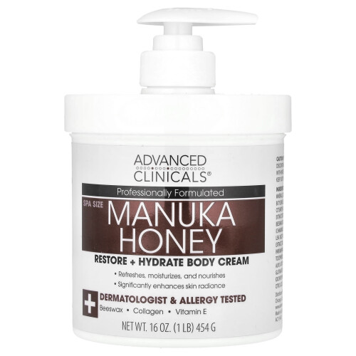 Αντιμεταβλητές Κλινικές, Μανουκά Χωνιά, Restore + Υδραντίσιος Σώμα Κρέμα, 16 oz (454 g)