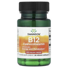Swanson, Vitamine B12, 500 mcg, 30 capsules
