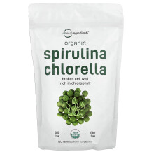 Tabletas de Spirulina Chlorella Orgánica de Micro Ingredients, 720 Tabletas